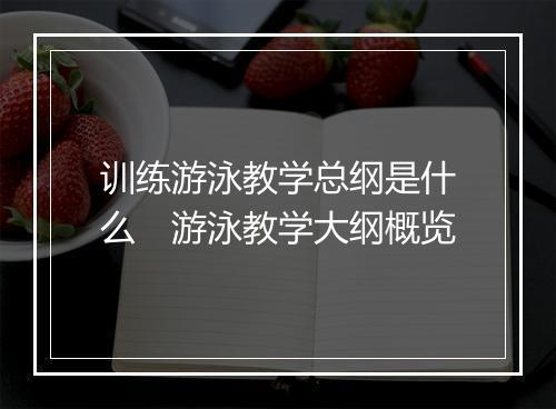 训练游泳教学总纲是什么　游泳教学大纲概览